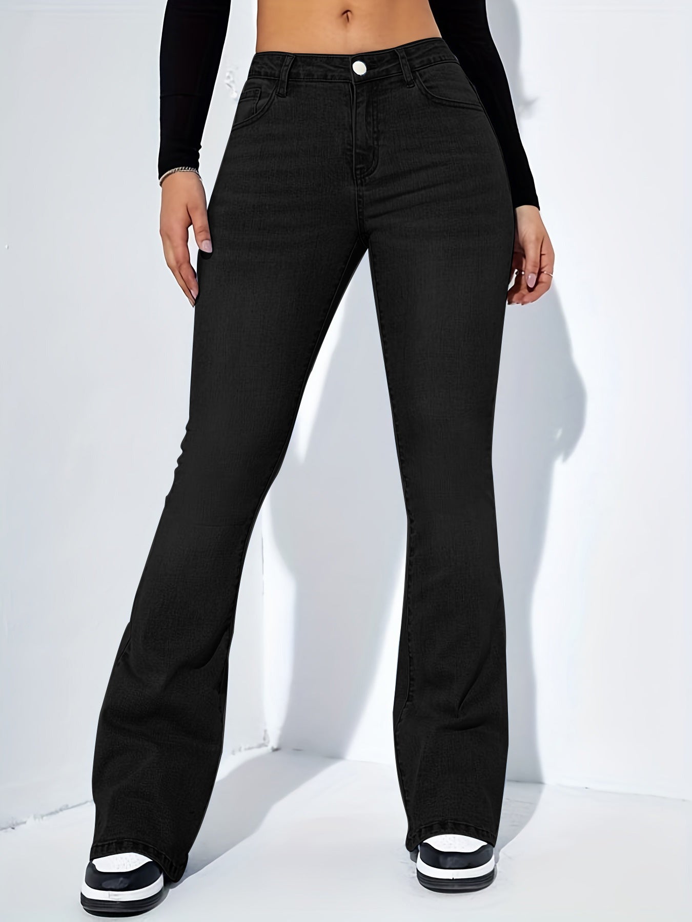 Women's Stretch Slim-fit Jeans With Flared Leg