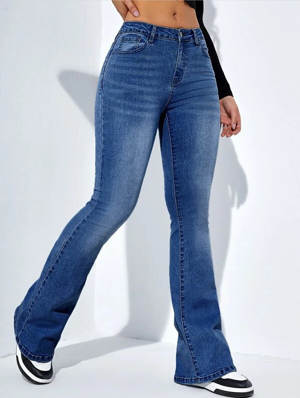 Women's Stretch Slim-fit Jeans With Flared Leg