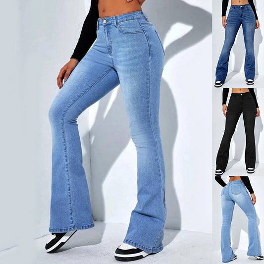 Women's Stretch Slim-fit Jeans With Flared Leg