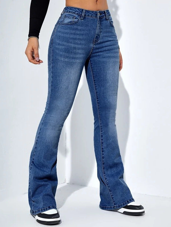 Women's Stretch Slim-fit Jeans With Flared Leg